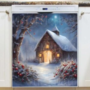 Cozy Winter Barn Magnetic Dishwasher Door Cover
