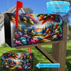 Blooming Farmhouse Summer Rural Farm Mailbox Cover