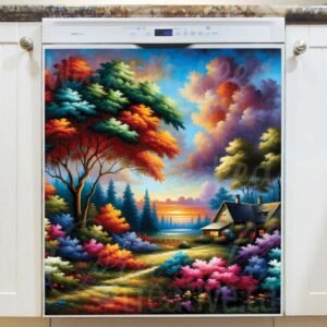 Blooming Farmhouse Summer Magnetic Dishwasher Door Cover