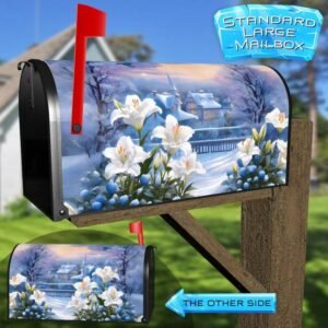 Early Snow in the Garden Rural Farm Mailbox Cover