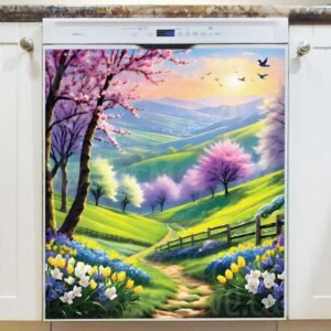 Beautiful Spring Day in the Meadow Magnetic Dishwasher Door Cover