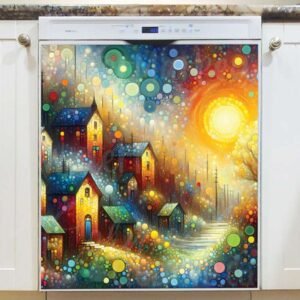 Warm Summer Morning in the Village Magnetic Dishwasher Door Cover