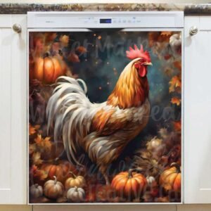Pretty Autumn Rooster Magnetic Dishwasher Door Cover