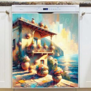 Italian Summer Villa Magnetic Dishwasher Door Cover