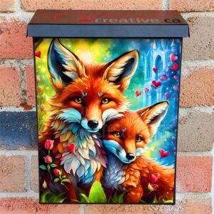 Cute Valentine's Day Fox Couple Colonial Mailbox Cover
