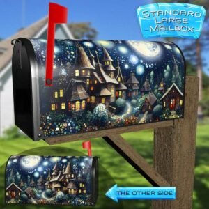 Full Moon above the Summer Town Rural Farm Mailbox Cover