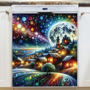 Cozy Summer Evening in the Village Magnetic Dishwasher Door Cover