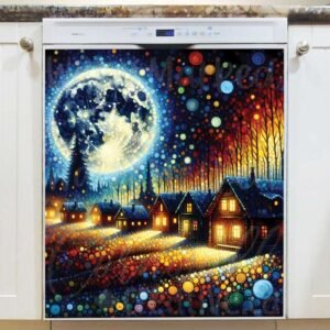 Lovely October Night Magnetic Dishwasher Door Cover