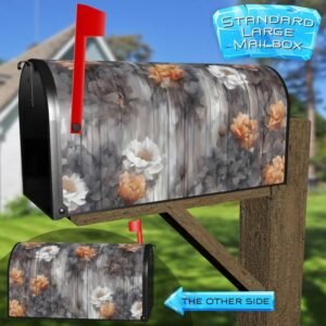 Painted Flowers on Wood Design Rural Farm Mailbox Cover