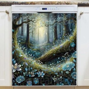 Fairy Flowers in the Forest Magnetic Dishwasher Door Cover