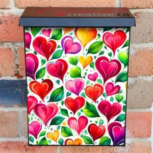 Cute Valentine's Day Heart Flowers Colonial Mailbox Cover