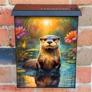 The Cutest Otter in the Pond Colonial Mailbox Cover