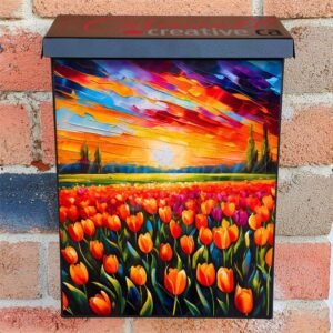 Tulip Field in the Sunset Colonial Mailbox Cover