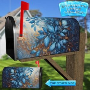 Beautiful Blue and Orange Leaves Rural Farm Mailbox Cover