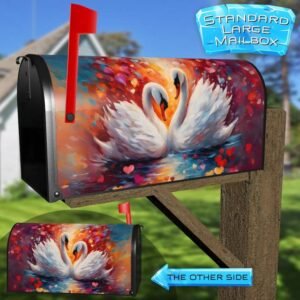 Beautiful Swan Couple 2 Rural Farm Mailbox Cover