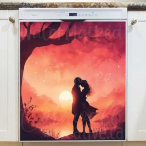 Valentine’s Couple Kissing Magnetic Dishwasher Door Cover