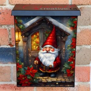 Cute Old Christmas Gnome Colonial Mailbox Cover