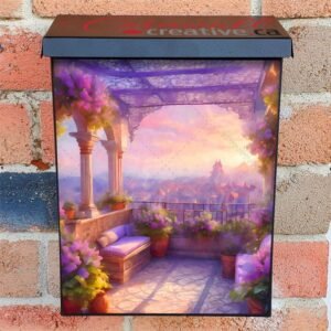 Cozy Balcony in Paris Colonial Mailbox Cover