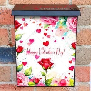 Valentine’s Roses and Hearts Colonial Mailbox Cover