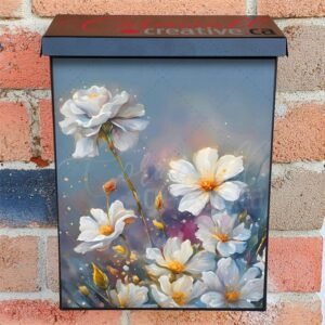 Blooming Little Blue Flowers Colonial Mailbox Cover