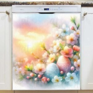 Cute Easter Landscape Magnetic Dishwasher Door Cover