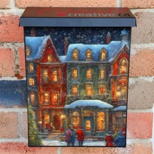 Snowstorm in the City Colonial Mailbox Cover