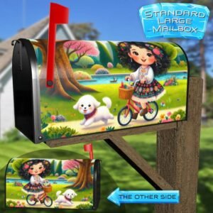 Little Polish Girl in the Park Rural Farm Mailbox Cover