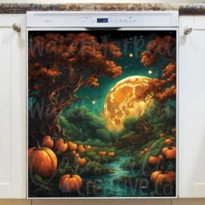 Whimsical Autumn Night Magnetic Dishwasher Door Cover