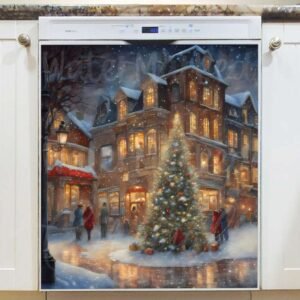 Christmas City Square Magnetic Dishwasher Door Cover