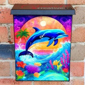 Beautiful Tropical Dolphin Colonial Mailbox Cover