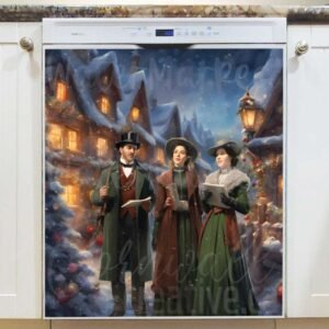Victorian Christmas Carol Magnetic Dishwasher Door Cover