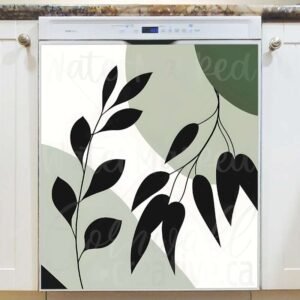 Minimalist Botanical Art Magnetic Dishwasher Door Cover