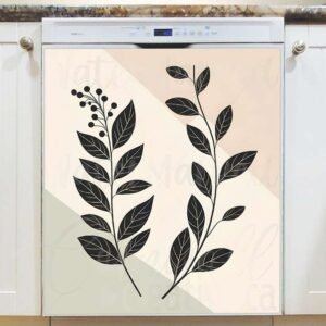 Mid Century Nature Zen Art Magnetic Dishwasher Door Cover