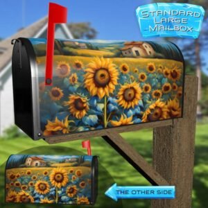 Blooming Tuscan Sunflowers Rural Farm Mailbox Cover