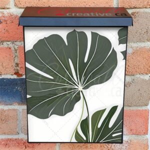 Minimalist Tropical Leaves Colonial Mailbox Cover