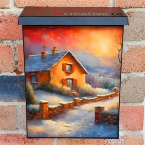 Snowy Day in Tuscany Colonial Mailbox Cover
