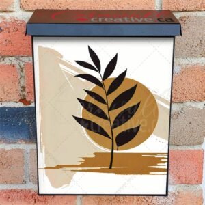 Modern Abstract Plant and Shapes Colonial Mailbox Cover