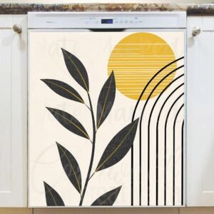 Minimalist Plant, Sun and Rain Magnetic Dishwasher Door Cover
