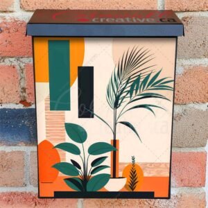 Modern Abstract Plants and Shapes Colonial Mailbox Cover