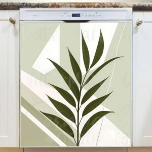Mid Century Geometric Forest Plant Magnetic Dishwasher Door Cover