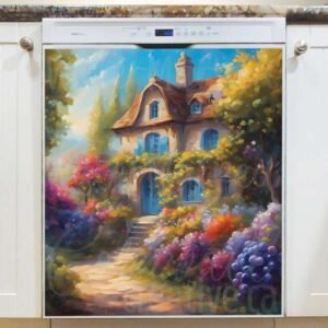 Cozy Old Cottage in England Magnetic Dishwasher Door Cover