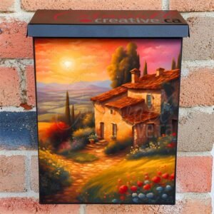 Beautiful Tuscan Sunset Colonial Mailbox Cover