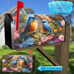 Cute Birds at the Cottage Rural Farm Mailbox Cover