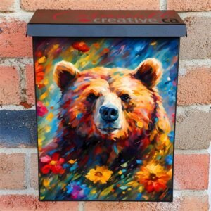 Cute Flower Bear Colonial Mailbox Cover