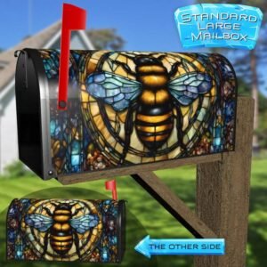 Stained Glass Honeybee 2 Rural Farm Mailbox Cover