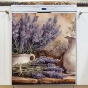Farmhouse Table with Lavenders Magnetic Dishwasher Door Cover