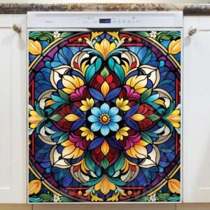 Bohemian Colorful  Mandala Magnetic Dishwasher Door Cover