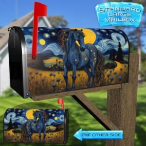 Starry Night Stallion Rural Farm Mailbox Cover