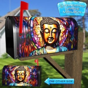 Stained Glass Buddha Rural Farm Mailbox Cover