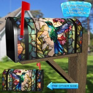 Stained Glass Summer Hummingbird Rural Farm Mailbox Cover